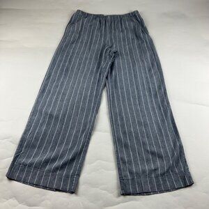 A New Day Blue Pinstripe Linen Blend Wide Leg Lounge Pant M
